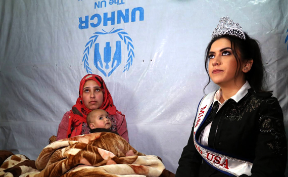 Miss Arab meet refugees in Lebanon